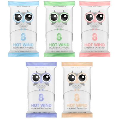 Салфетки  влажные Hot Wind 8 шт Lovular 429171 1